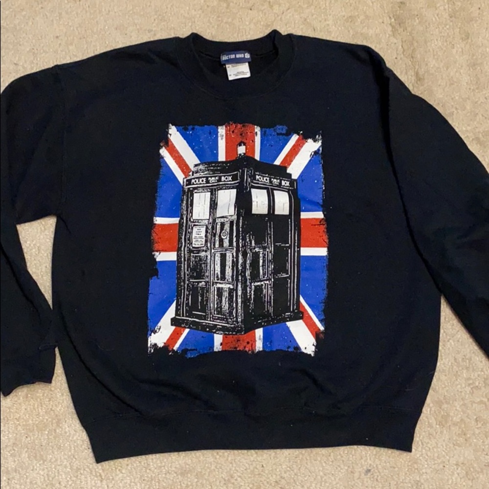 Doctor Who Police Box Union Jack Pullover